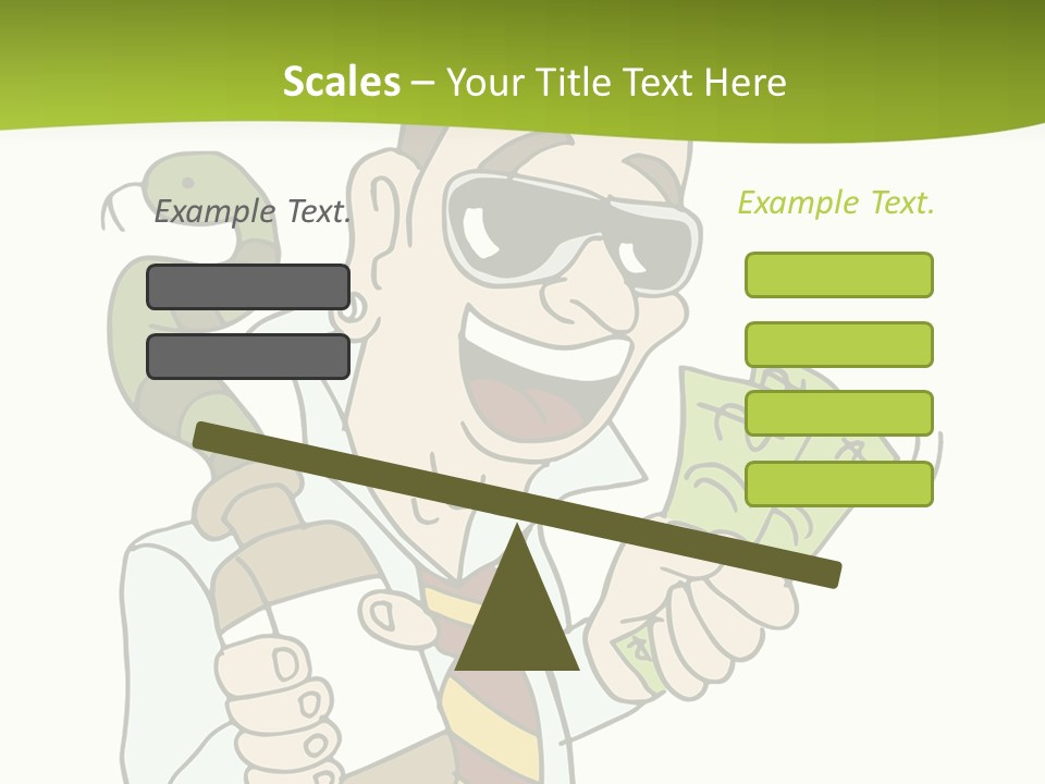 A Man In A Tie Holding Money And A Snake PowerPoint Template