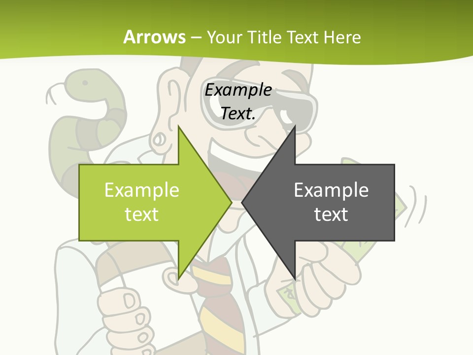 A Man In A Tie Holding Money And A Snake PowerPoint Template