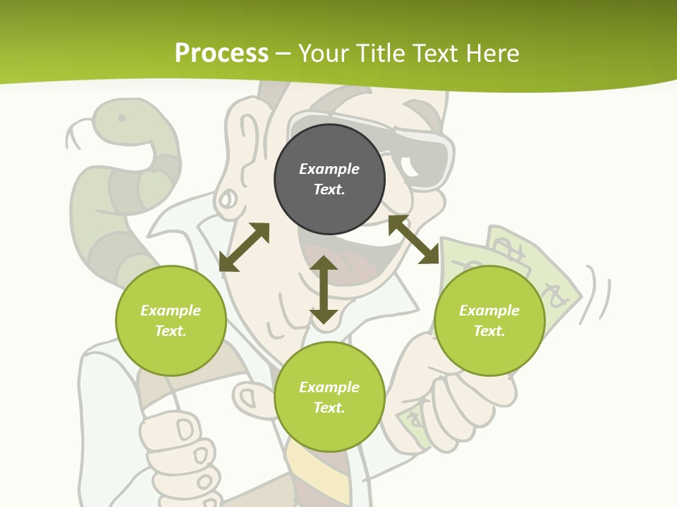 A Man In A Tie Holding Money And A Snake PowerPoint Template