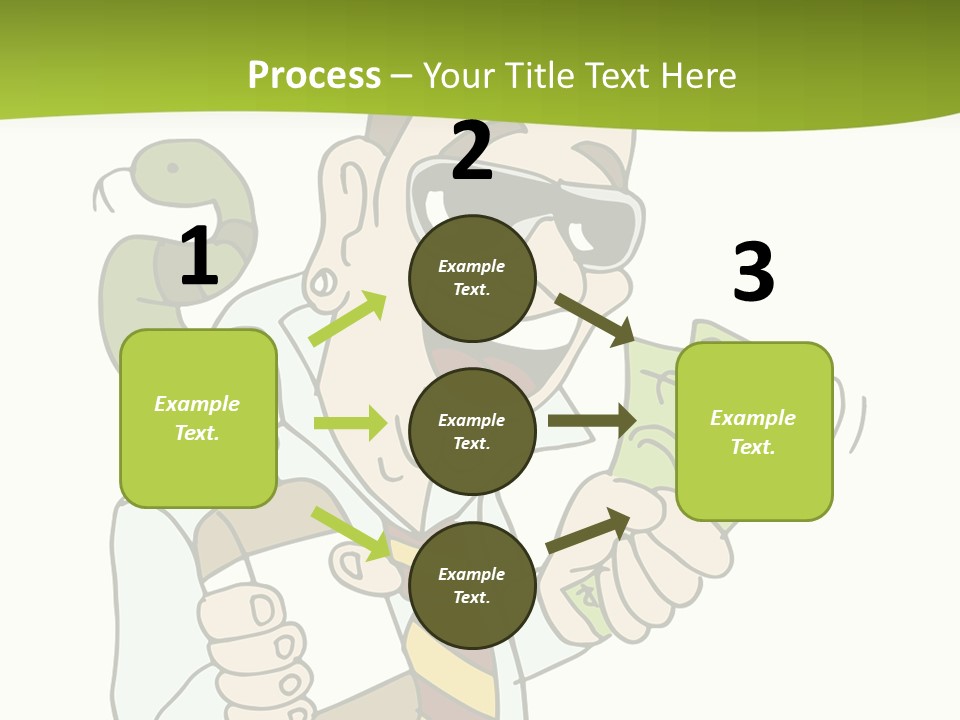 A Man In A Tie Holding Money And A Snake PowerPoint Template