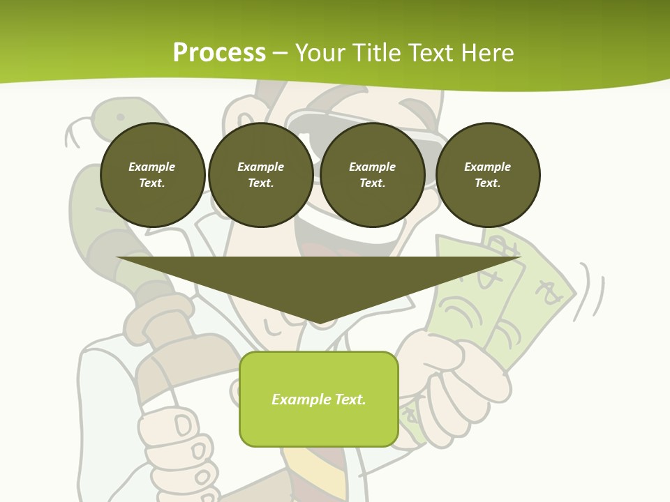 A Man In A Tie Holding Money And A Snake PowerPoint Template