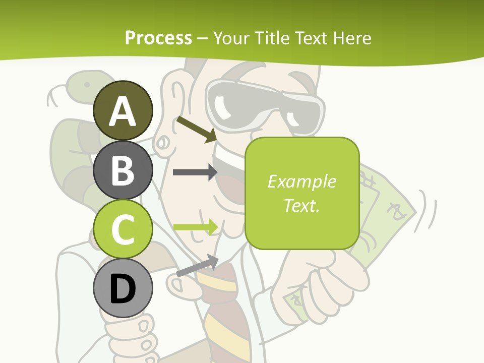 A Man In A Tie Holding Money And A Snake PowerPoint Template