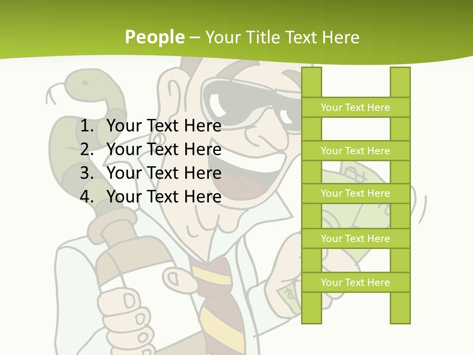 A Man In A Tie Holding Money And A Snake PowerPoint Template