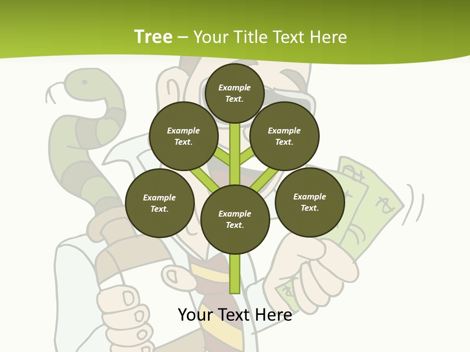 A Man In A Tie Holding Money And A Snake PowerPoint Template