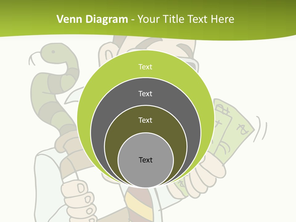 A Man In A Tie Holding Money And A Snake PowerPoint Template