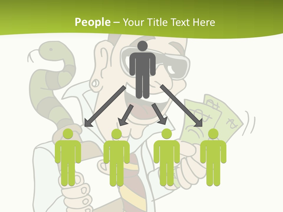 A Man In A Tie Holding Money And A Snake PowerPoint Template