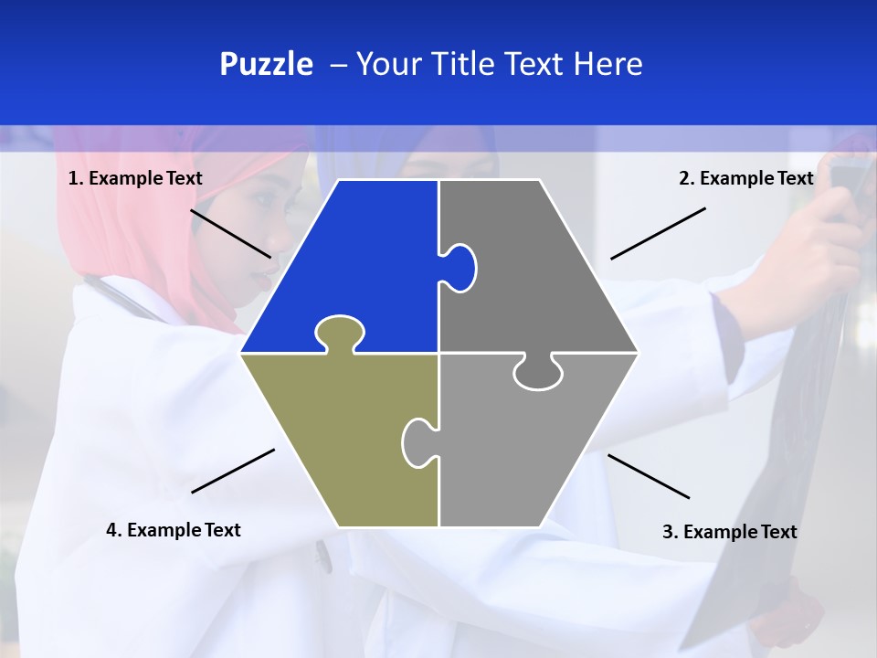 Two Women In Hijabs Are Looking At Something PowerPoint Template