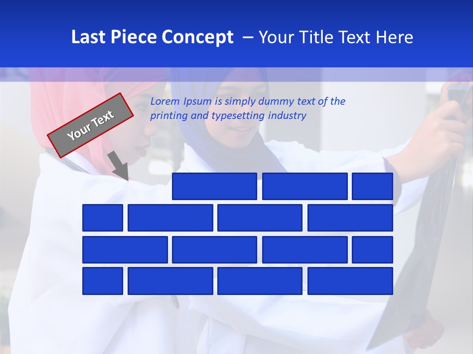 Two Women In Hijabs Are Looking At Something PowerPoint Template