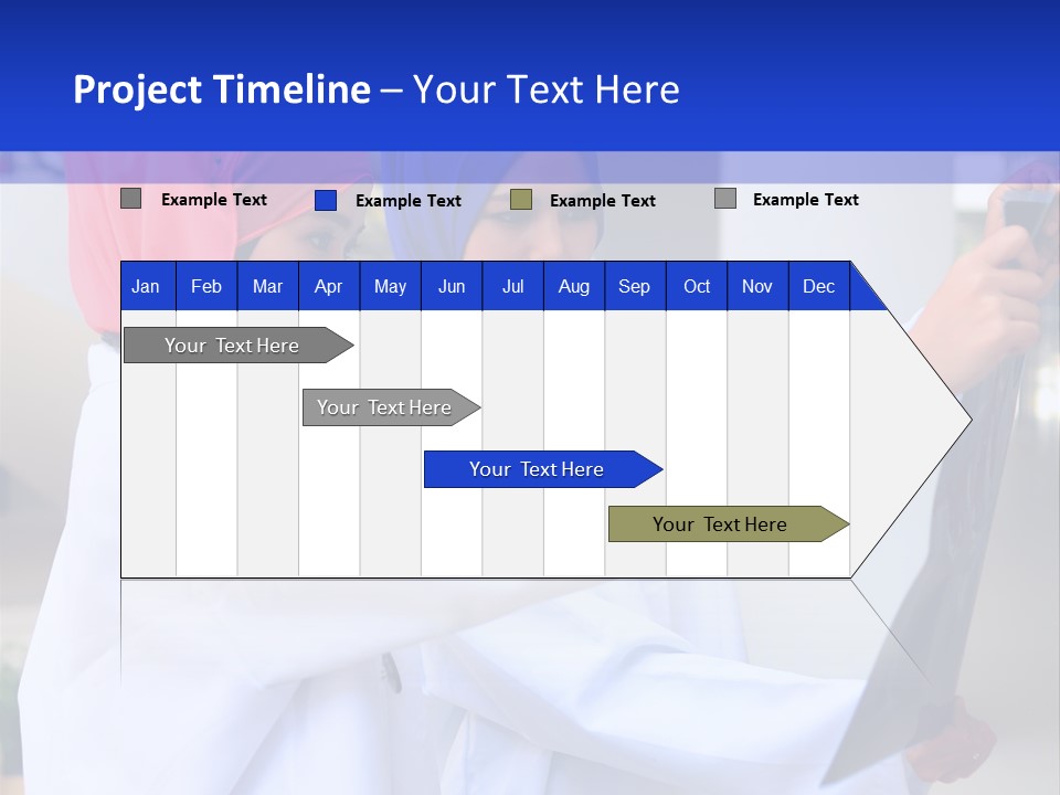 Two Women In Hijabs Are Looking At Something PowerPoint Template