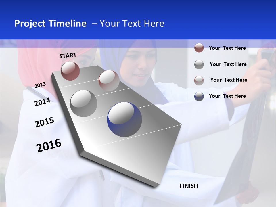 Two Women In Hijabs Are Looking At Something PowerPoint Template