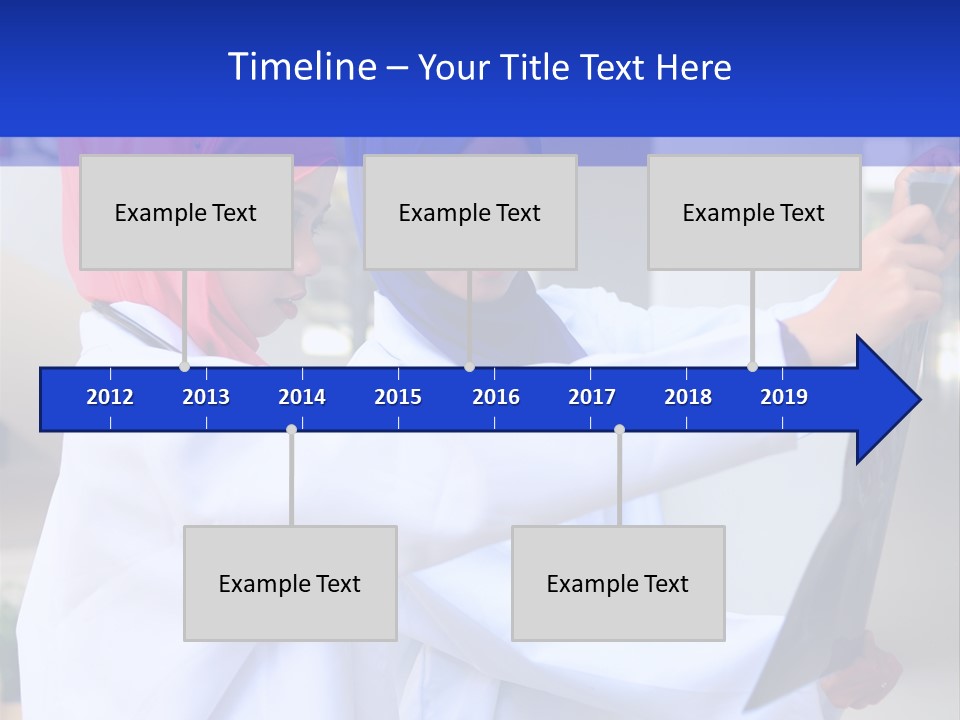 Two Women In Hijabs Are Looking At Something PowerPoint Template