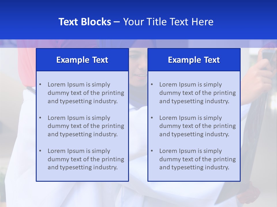 Two Women In Hijabs Are Looking At Something PowerPoint Template