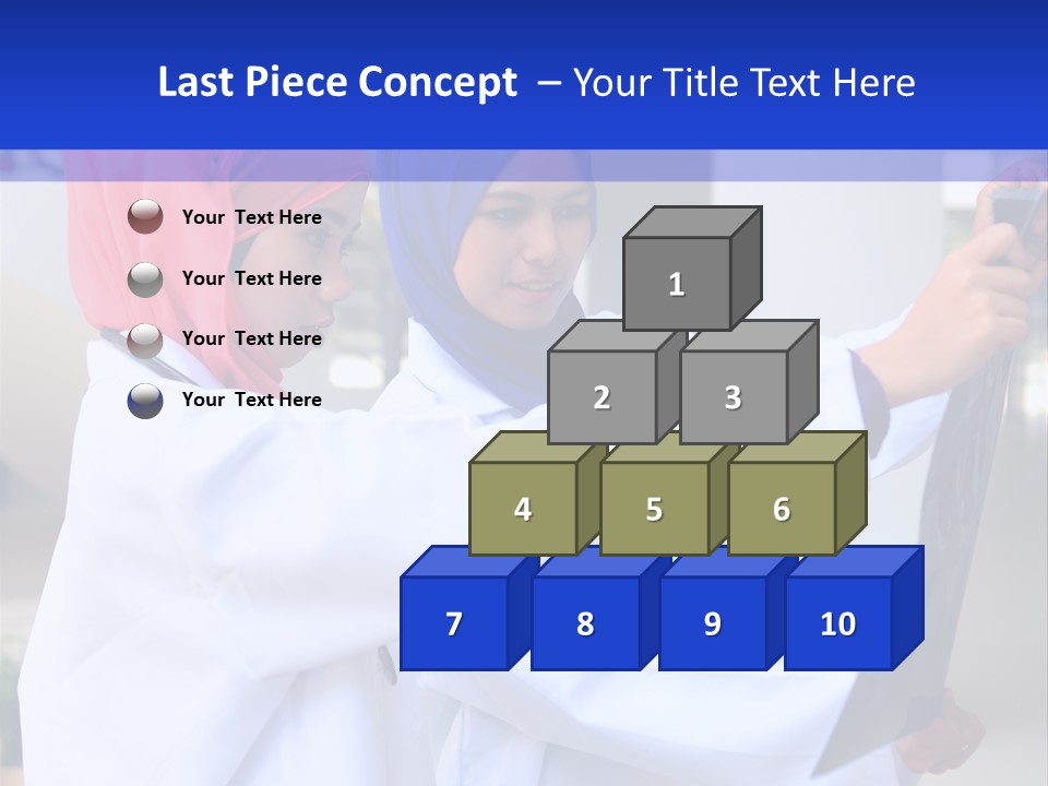Two Women In Hijabs Are Looking At Something PowerPoint Template