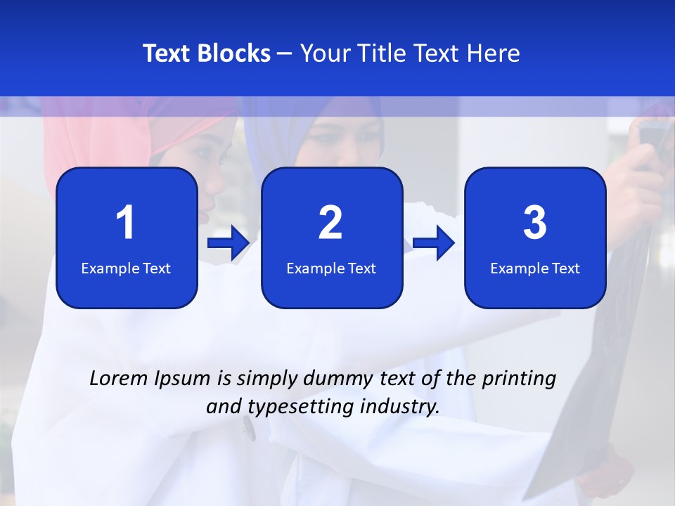 Two Women In Hijabs Are Looking At Something PowerPoint Template