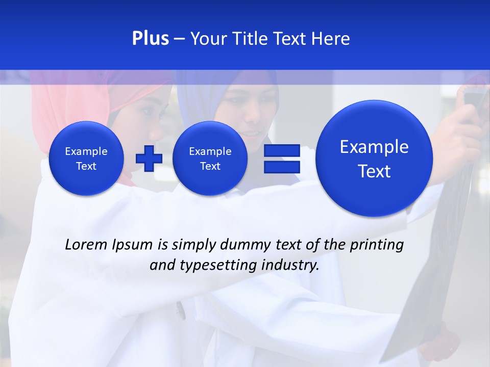 Two Women In Hijabs Are Looking At Something PowerPoint Template