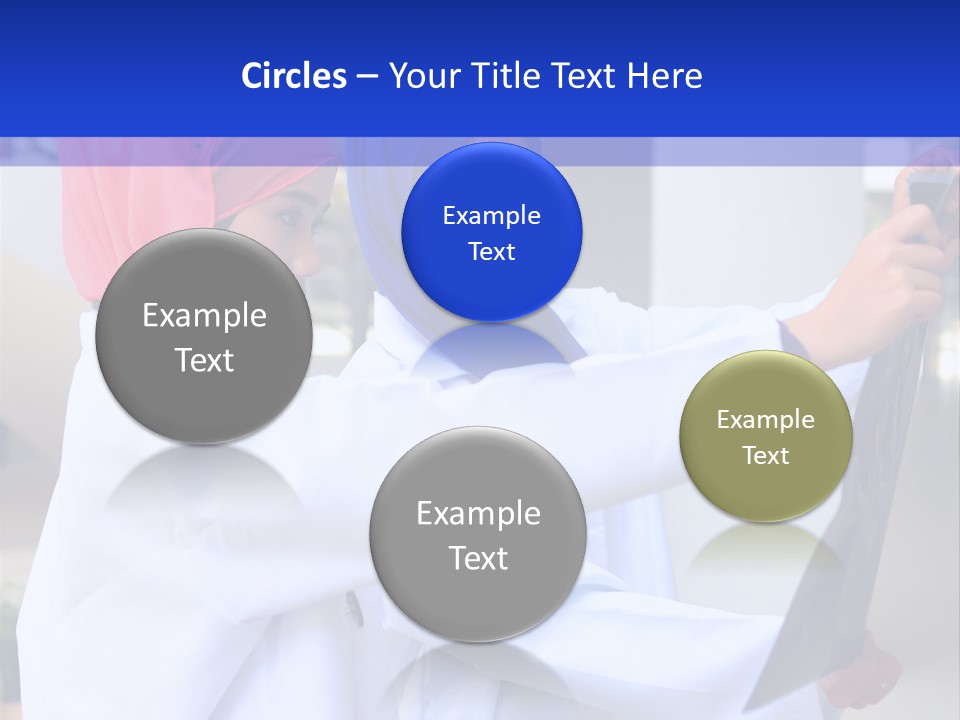 Two Women In Hijabs Are Looking At Something PowerPoint Template