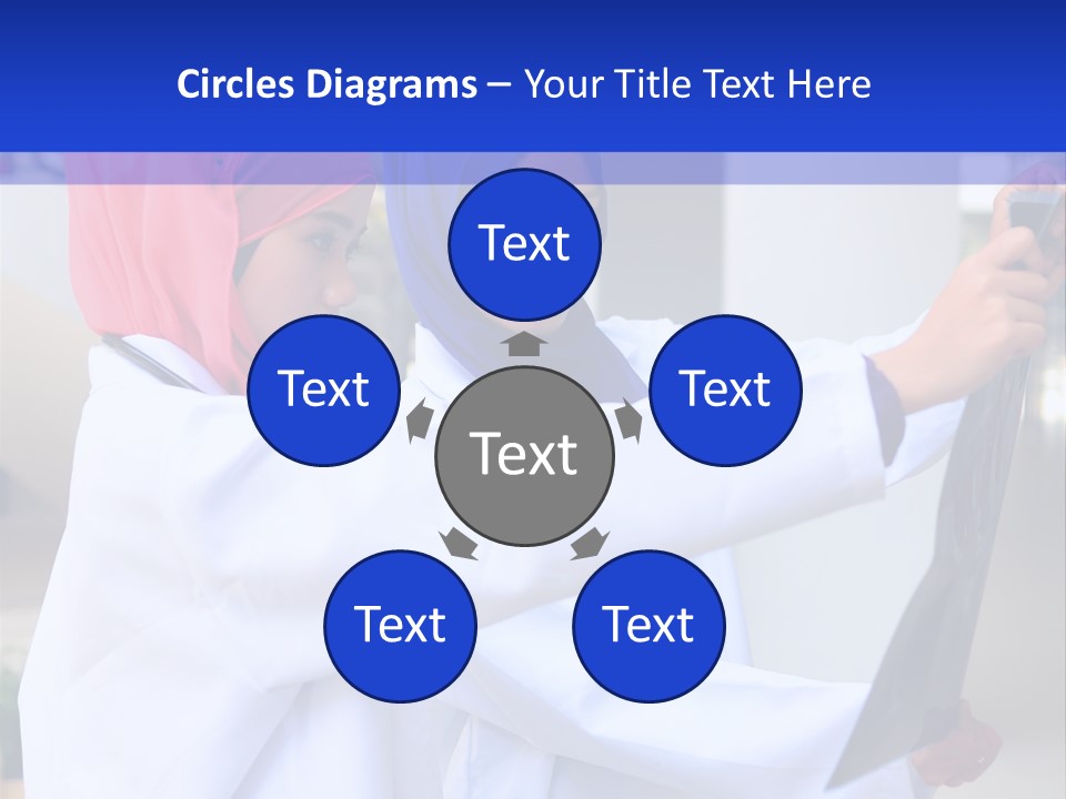 Two Women In Hijabs Are Looking At Something PowerPoint Template