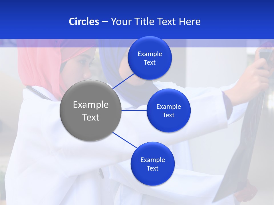 Two Women In Hijabs Are Looking At Something PowerPoint Template
