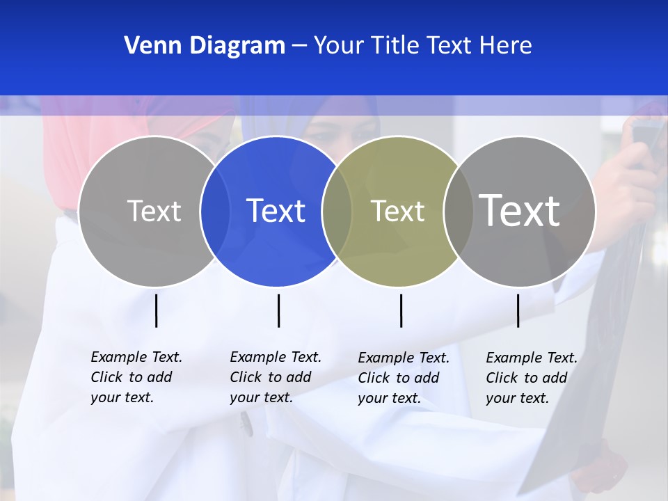 Two Women In Hijabs Are Looking At Something PowerPoint Template