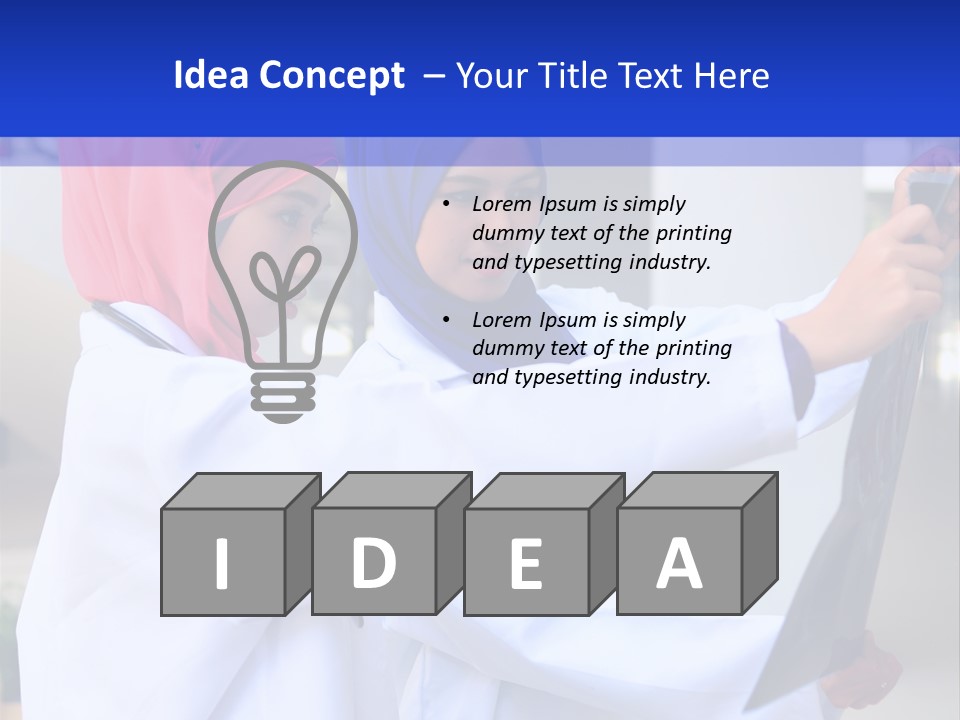 Two Women In Hijabs Are Looking At Something PowerPoint Template