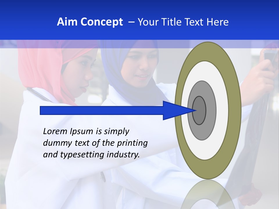 Two Women In Hijabs Are Looking At Something PowerPoint Template