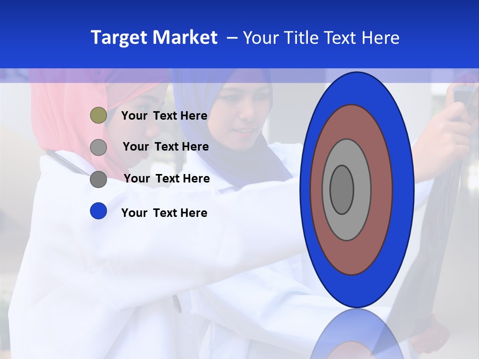 Two Women In Hijabs Are Looking At Something PowerPoint Template