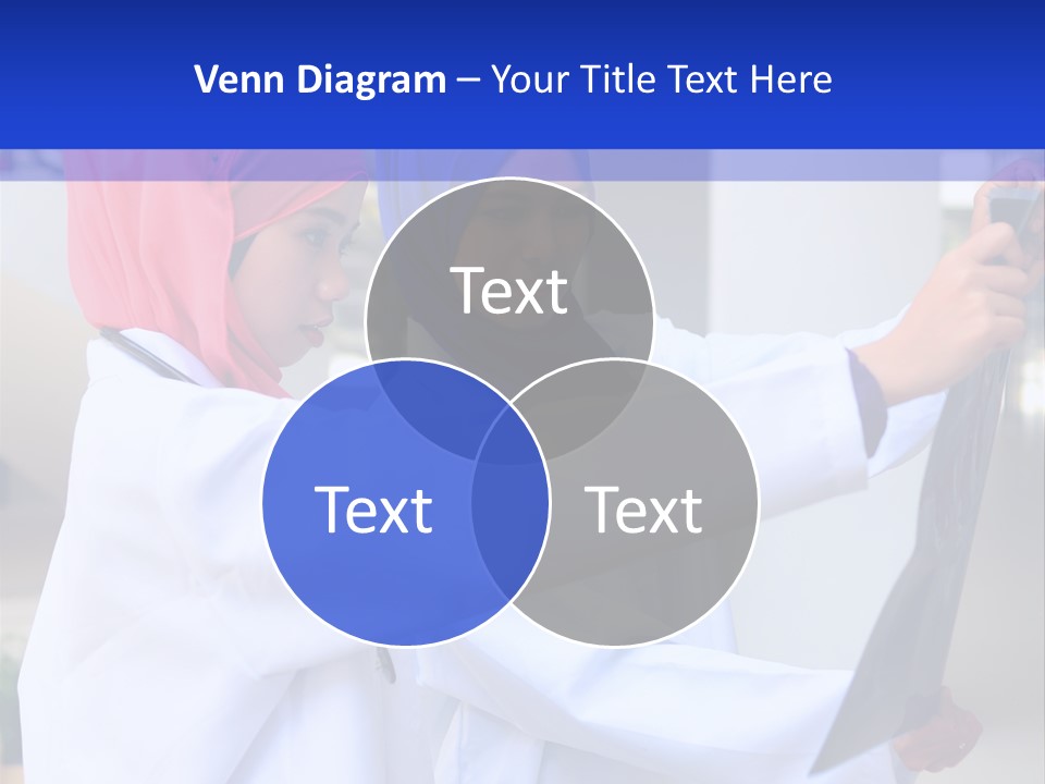 Two Women In Hijabs Are Looking At Something PowerPoint Template