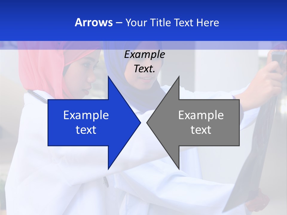 Two Women In Hijabs Are Looking At Something PowerPoint Template
