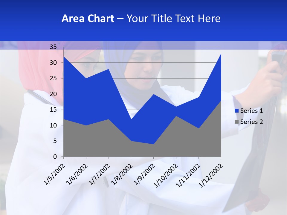 Two Women In Hijabs Are Looking At Something PowerPoint Template