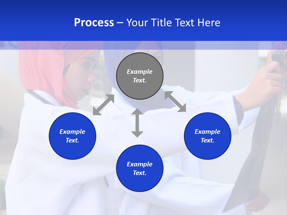 Two Women In Hijabs Are Looking At Something PowerPoint Template