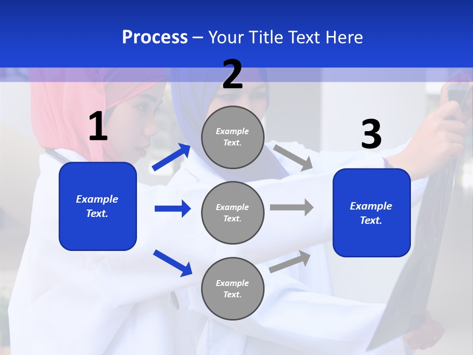 Two Women In Hijabs Are Looking At Something PowerPoint Template