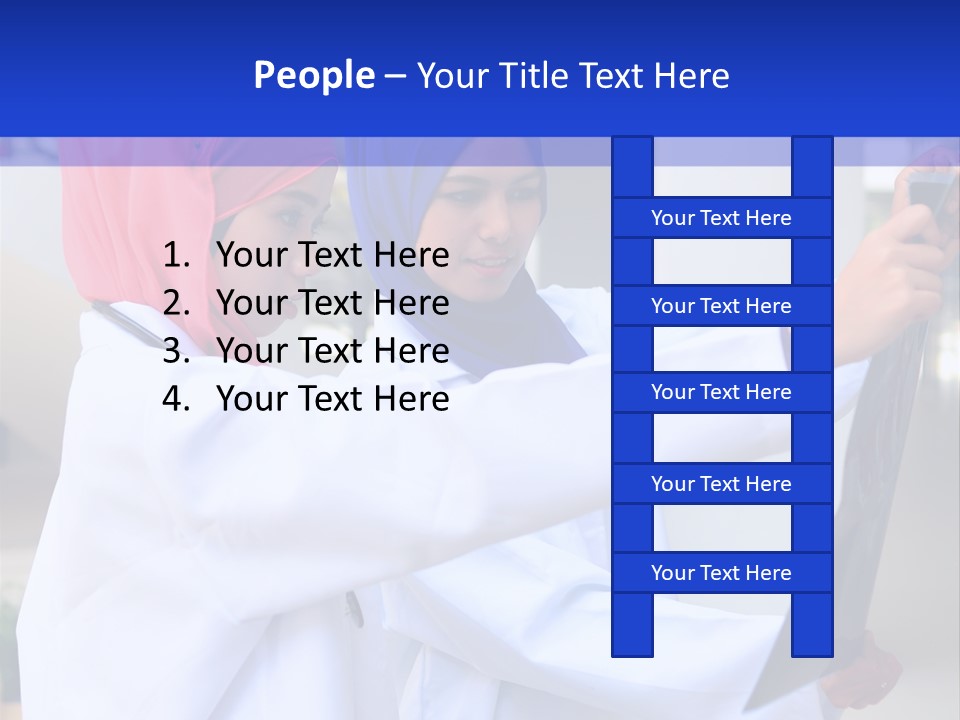 Two Women In Hijabs Are Looking At Something PowerPoint Template