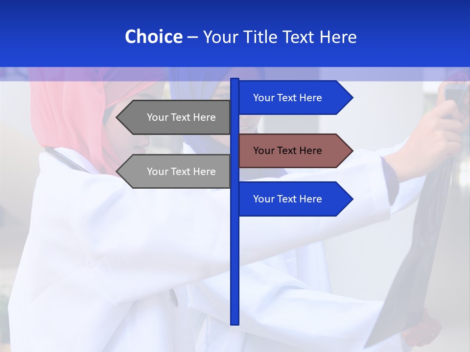 Two Women In Hijabs Are Looking At Something PowerPoint Template