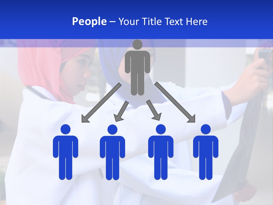 Two Women In Hijabs Are Looking At Something PowerPoint Template