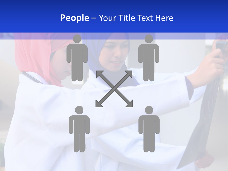 Two Women In Hijabs Are Looking At Something PowerPoint Template