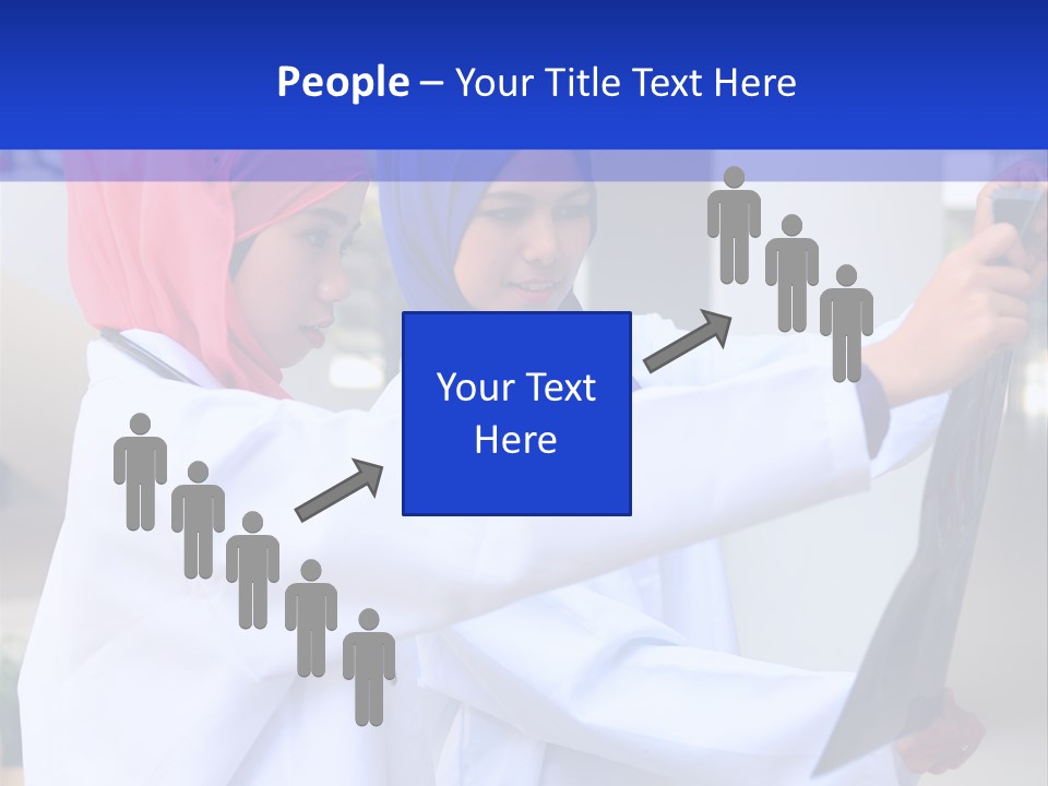 Two Women In Hijabs Are Looking At Something PowerPoint Template