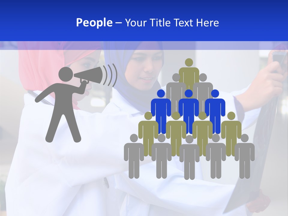 Two Women In Hijabs Are Looking At Something PowerPoint Template