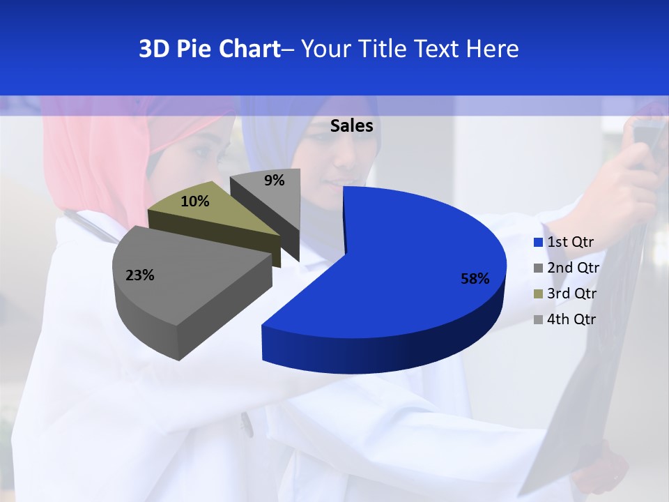 Two Women In Hijabs Are Looking At Something PowerPoint Template