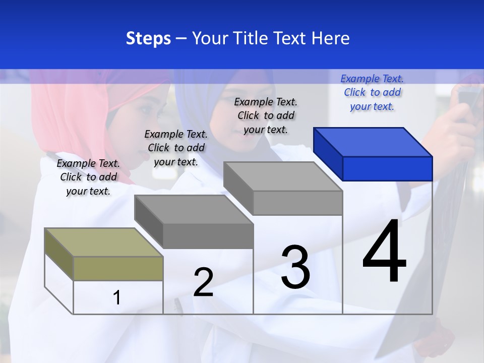 Two Women In Hijabs Are Looking At Something PowerPoint Template