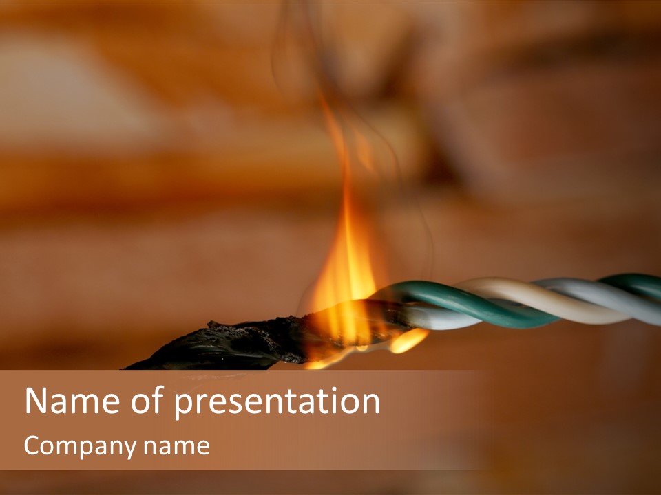 A Rope With A Fire On Top Of It PowerPoint Template