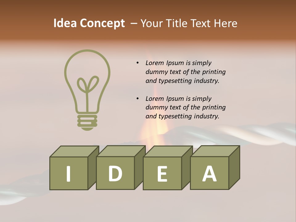 A Rope With A Fire On Top Of It PowerPoint Template