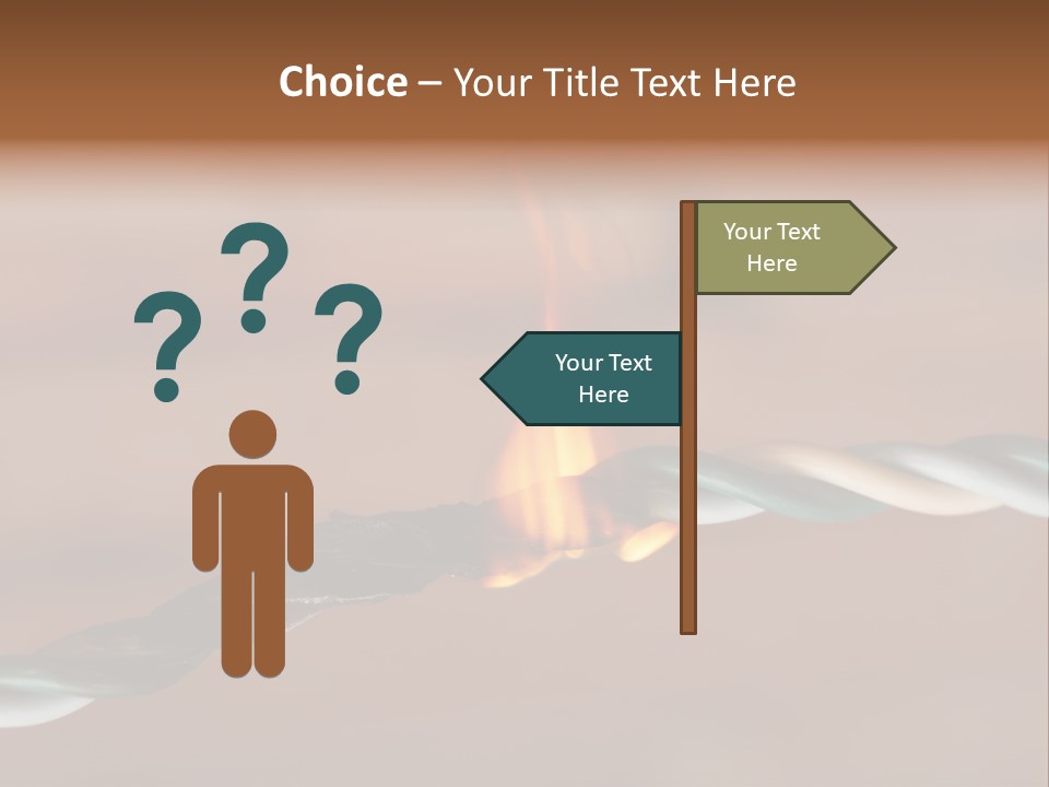 A Rope With A Fire On Top Of It PowerPoint Template