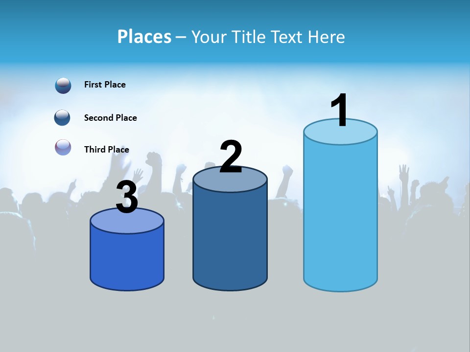 A Crowd Of People At A Concert With Their Hands In The Air PowerPoint Template