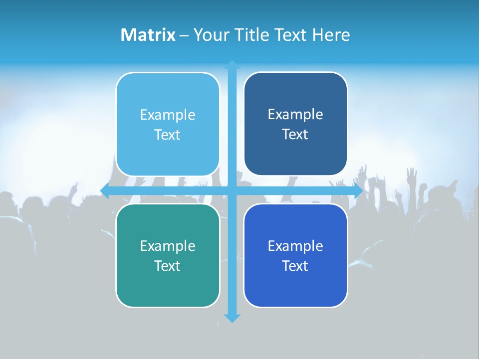 A Crowd Of People At A Concert With Their Hands In The Air PowerPoint Template