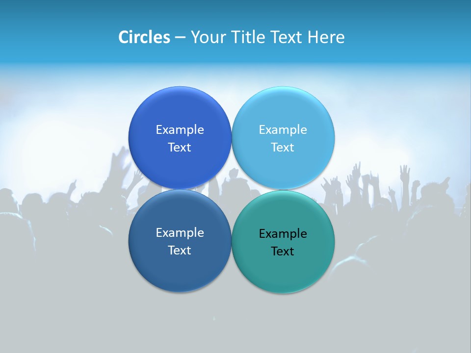 A Crowd Of People At A Concert With Their Hands In The Air PowerPoint Template