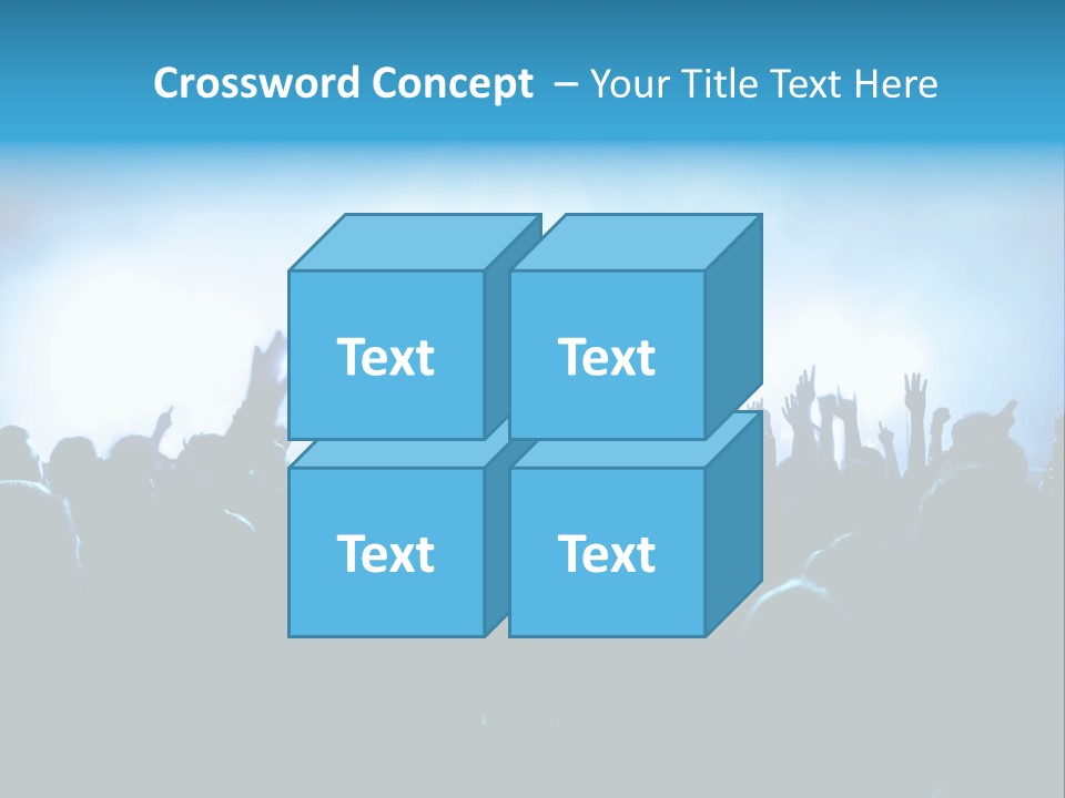 A Crowd Of People At A Concert With Their Hands In The Air PowerPoint Template