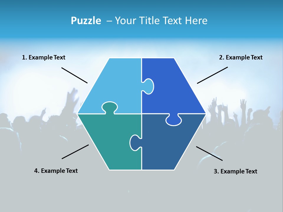 A Crowd Of People At A Concert With Their Hands In The Air PowerPoint Template