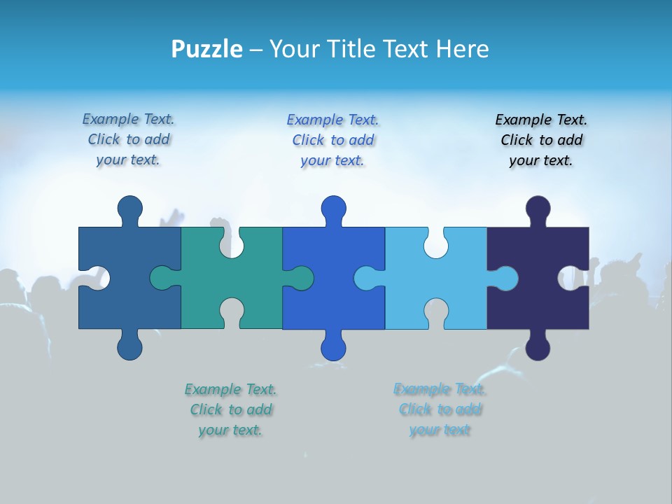 A Crowd Of People At A Concert With Their Hands In The Air PowerPoint Template