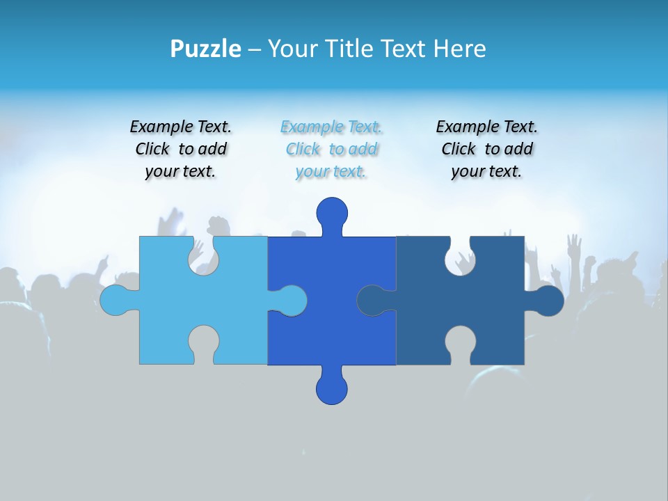 A Crowd Of People At A Concert With Their Hands In The Air PowerPoint Template