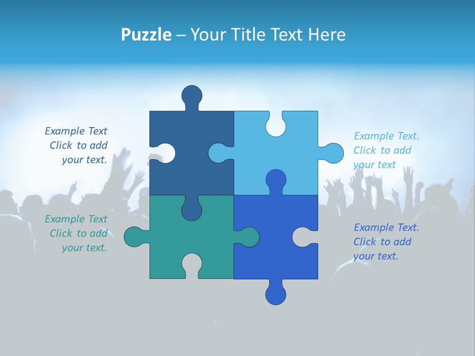 A Crowd Of People At A Concert With Their Hands In The Air PowerPoint Template